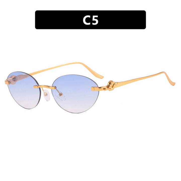 Women's round sunglasses with elegant, semi-transparent frame and stylish details Skanto