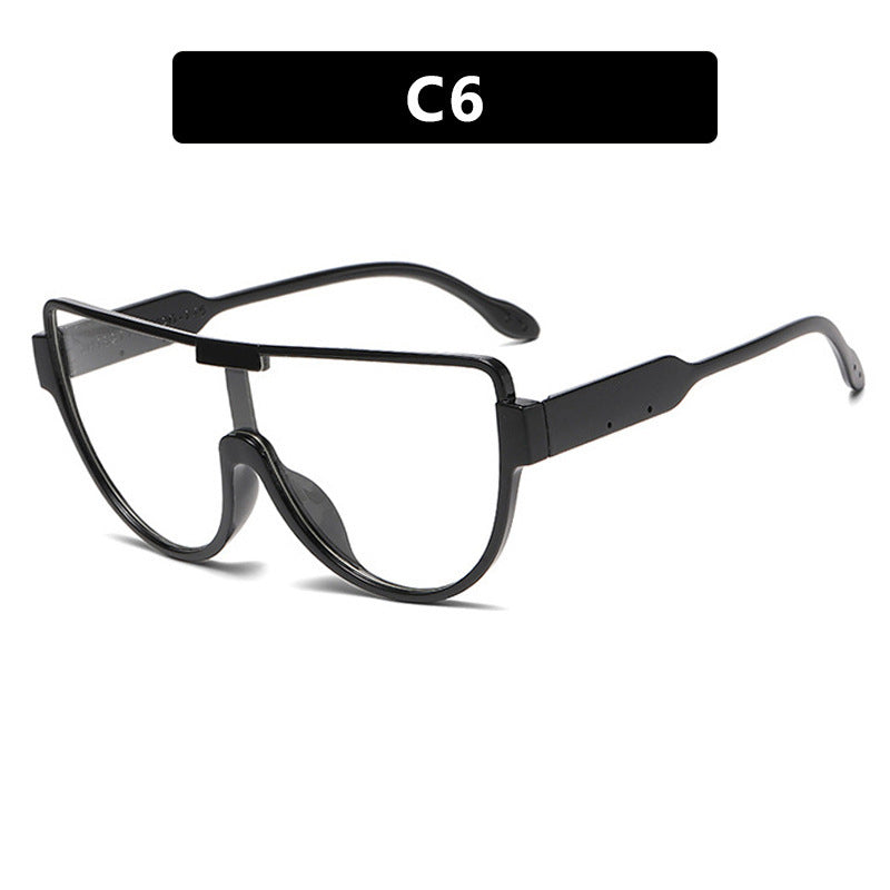 Dame Fashion-solbrille med futuristisk skjold-design Skanto