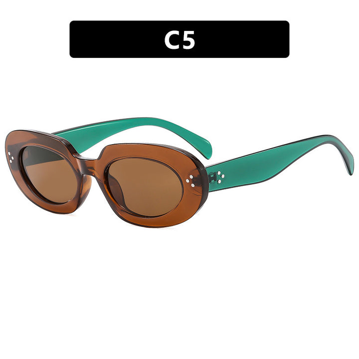 Women's Fashionable Sunglasses with Unique Oval Frame and Protective Lenses Skanto