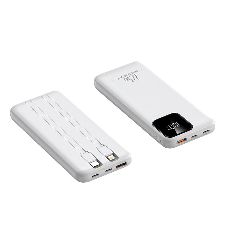 Powerbank med integrerte ladekabler og digitalt ladeindikator Skanto