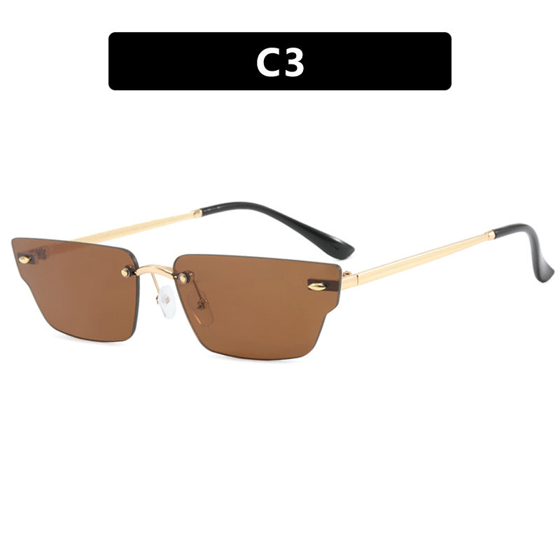 Women's geometric sunglasses with filigree frame and transparent lenses Skanto