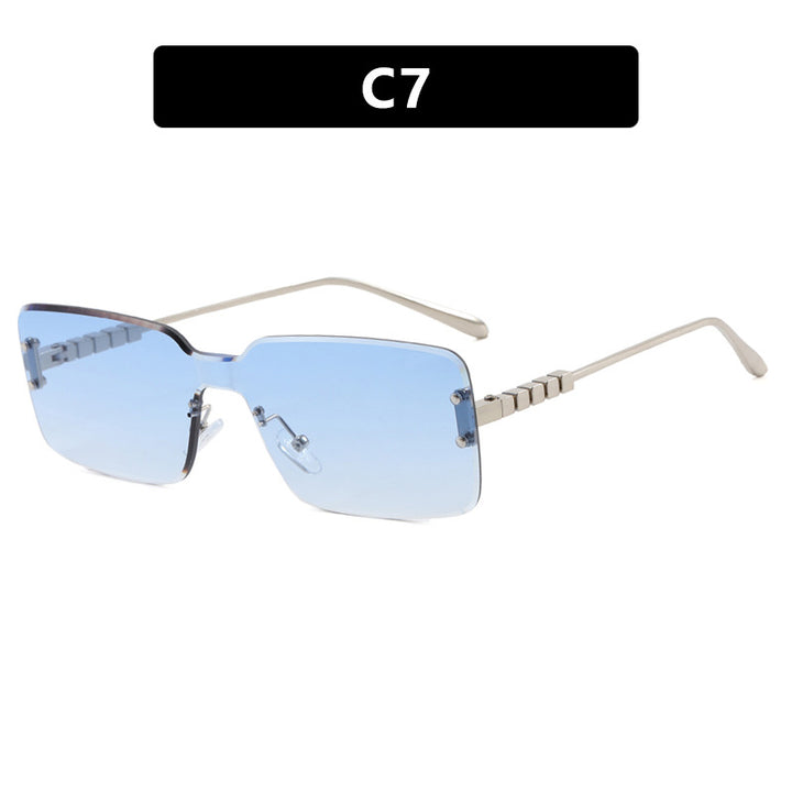 Women's modern rectangular sunglasses with stylish metal frame Skanto
