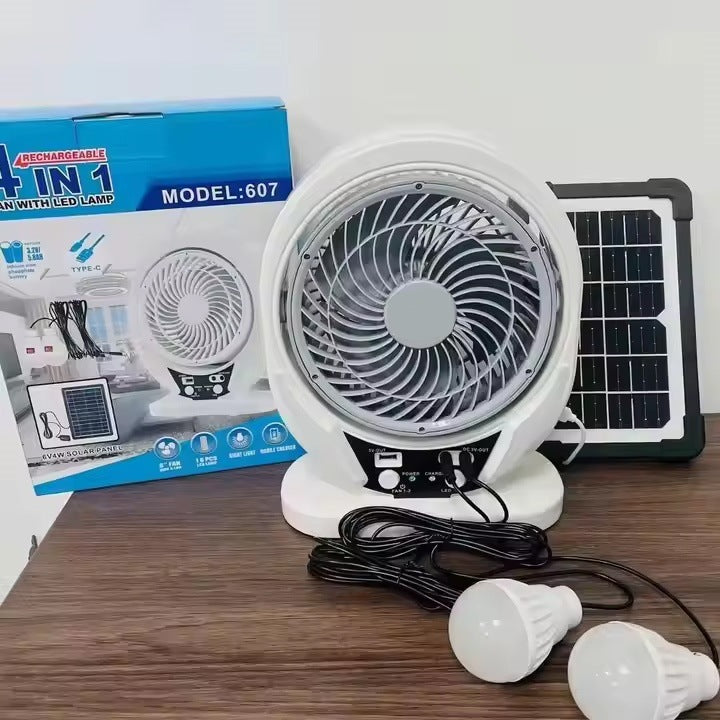 Kvinnelignende bærbar 4-i-1 solfane med LED-lampe Skanto