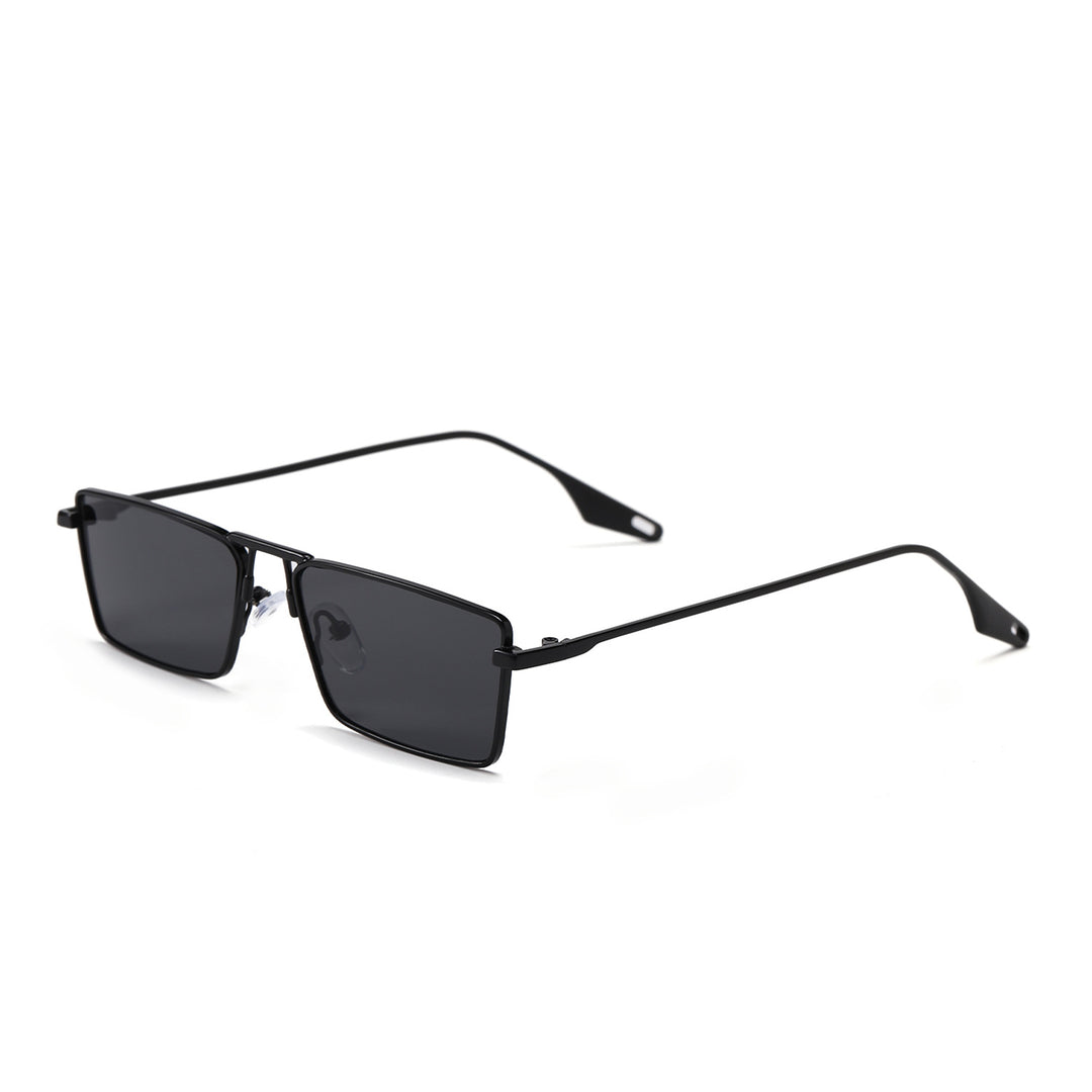 Dame elegant firkantet solbrille med smal metallramme og UV-beskyttelse Skanto