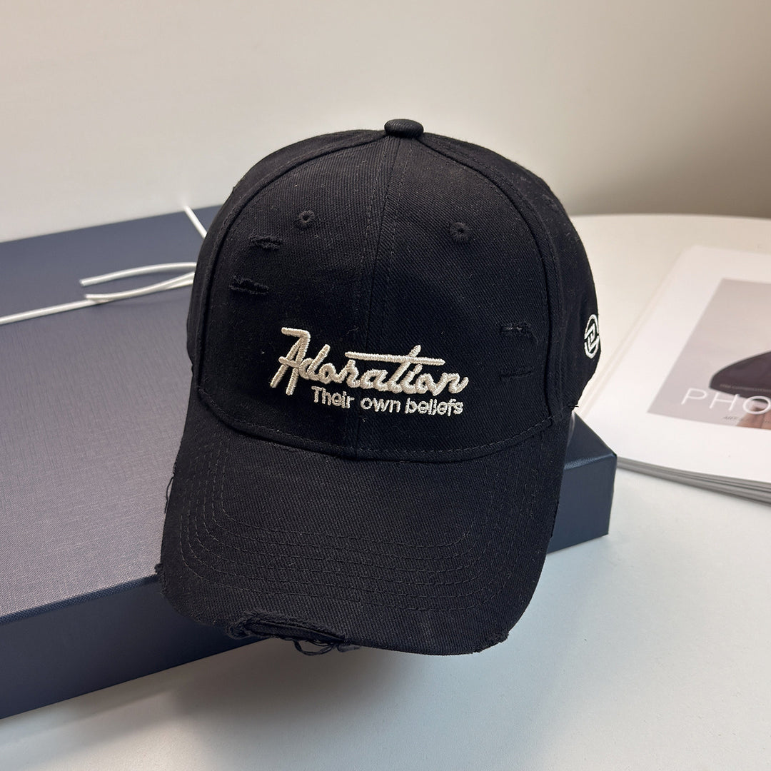 Dame Dame Slittet Brodert Baseball Cap Skanto