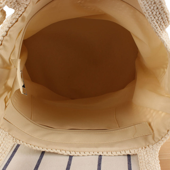 Hand-knotted tote bag with airy texture Skanto
