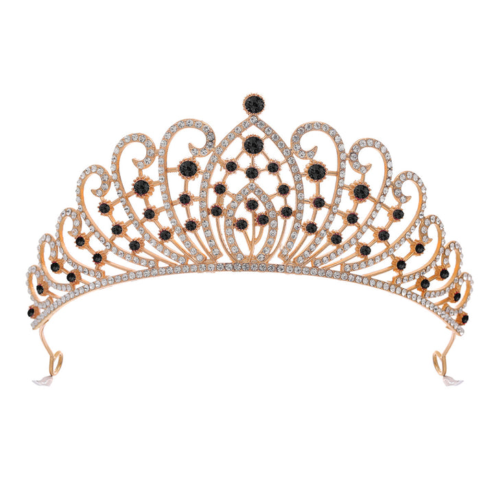 Dame Elegant Strass-tiara med florale detaljer Skanto