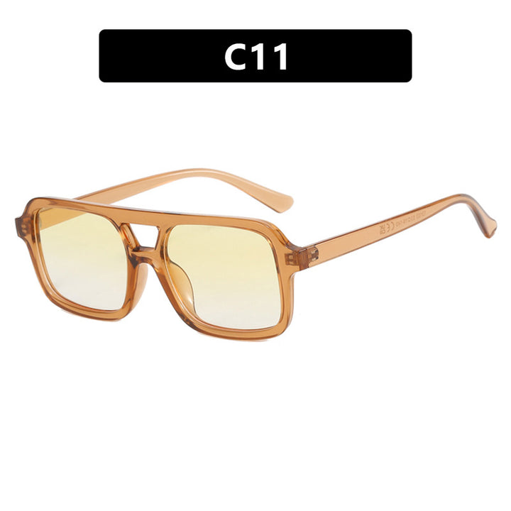 Women's modern square sunglasses with protective UV filter and transparent frame Skanto