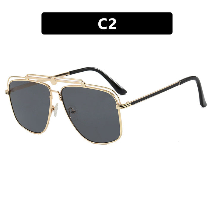 Women's elegant square sunglasses with gold accent Skanto