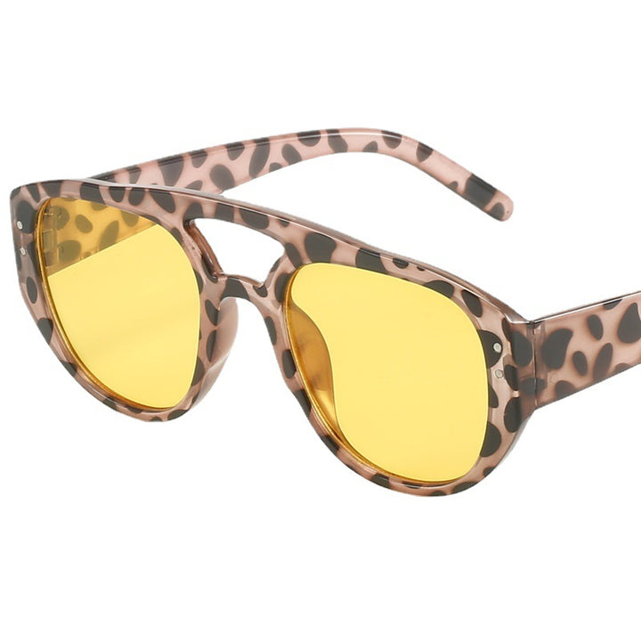 Dame Fashion solbriller i stilfullt leopardmønster Skanto