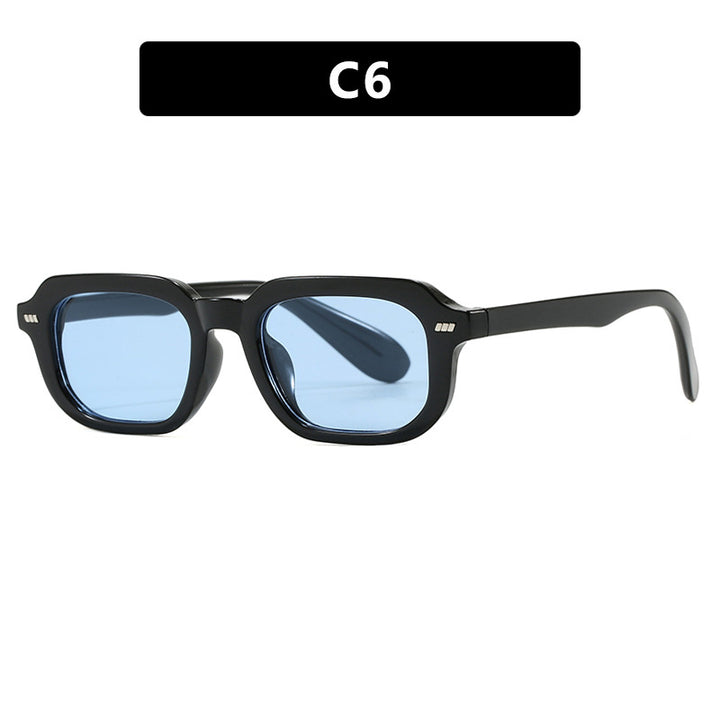Women's square sunglasses with high-gloss transparent frame and polarized lenses Skanto
