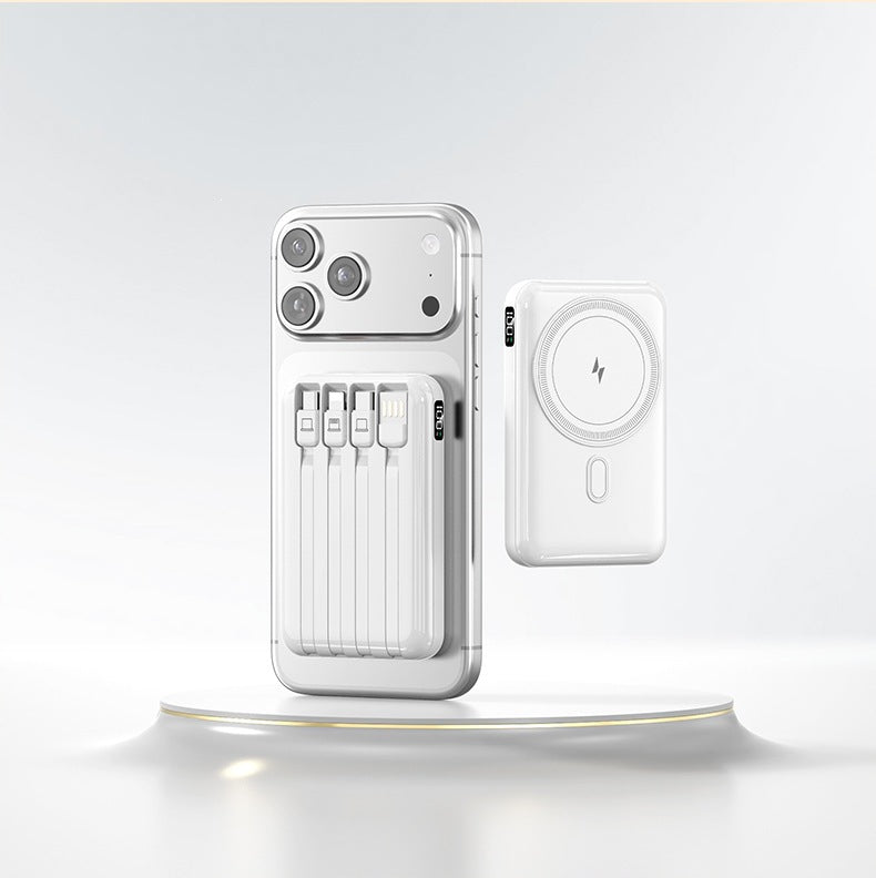 Powerbank med integrert ladekabel og stilfullt design Skanto