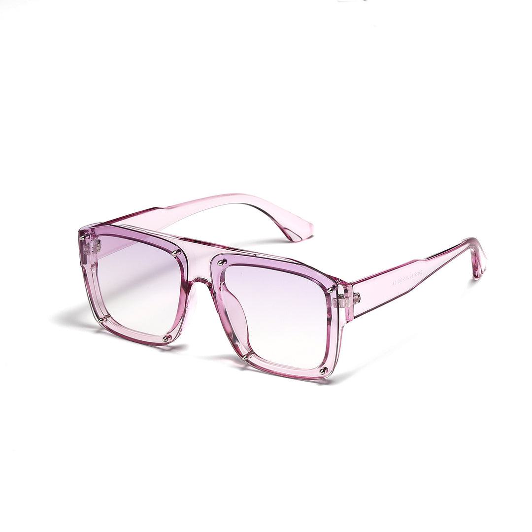 Dame Square-solbriller med modig transparent ramme Skanto