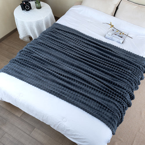 Dame Plysj Mikroplush-teppe med stripete struktur Skanto