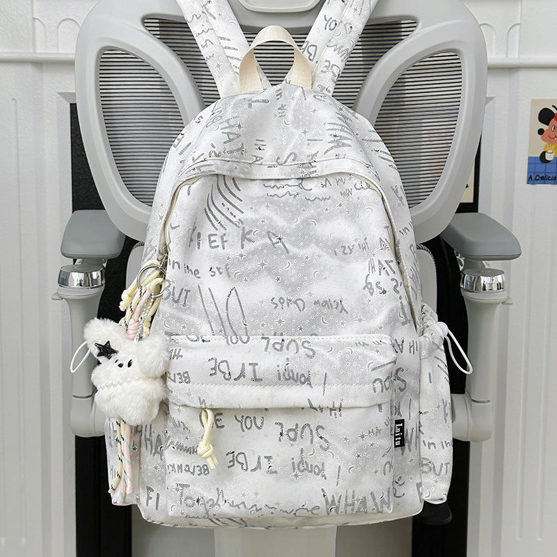 Trendy Script Print Ryggsekk Skanto
