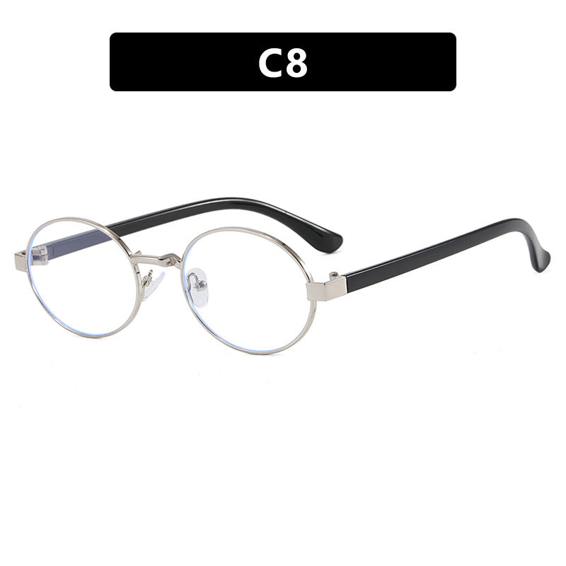 Women's round glasses with elegant metal frame and adjustable nose pads Skanto