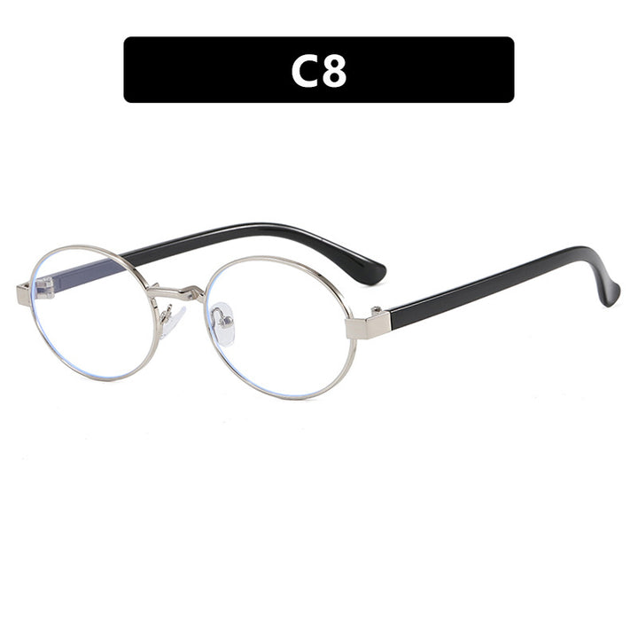 Women's round glasses with elegant metal frame and adjustable nose pads Skanto