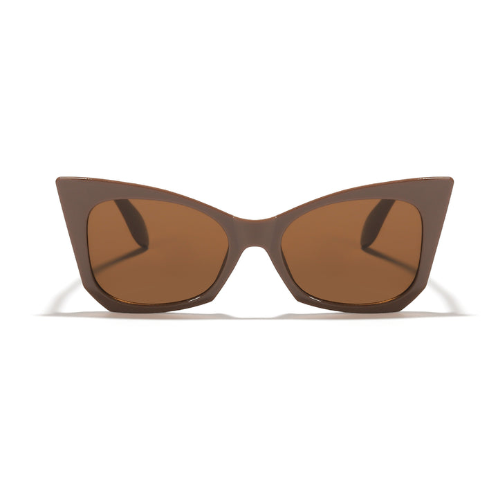 Dame solbrille i trendy katteøye-design med iøynefallende leopardmønster Skanto