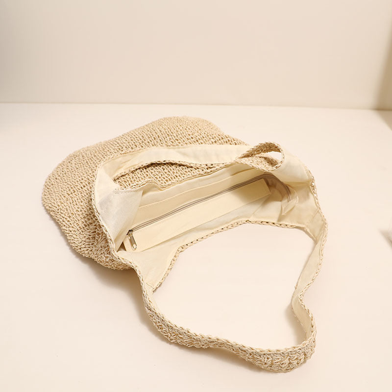 Spacious and Handmade Raffia Tote Bag with Comfortable Shoulder Strap Skanto