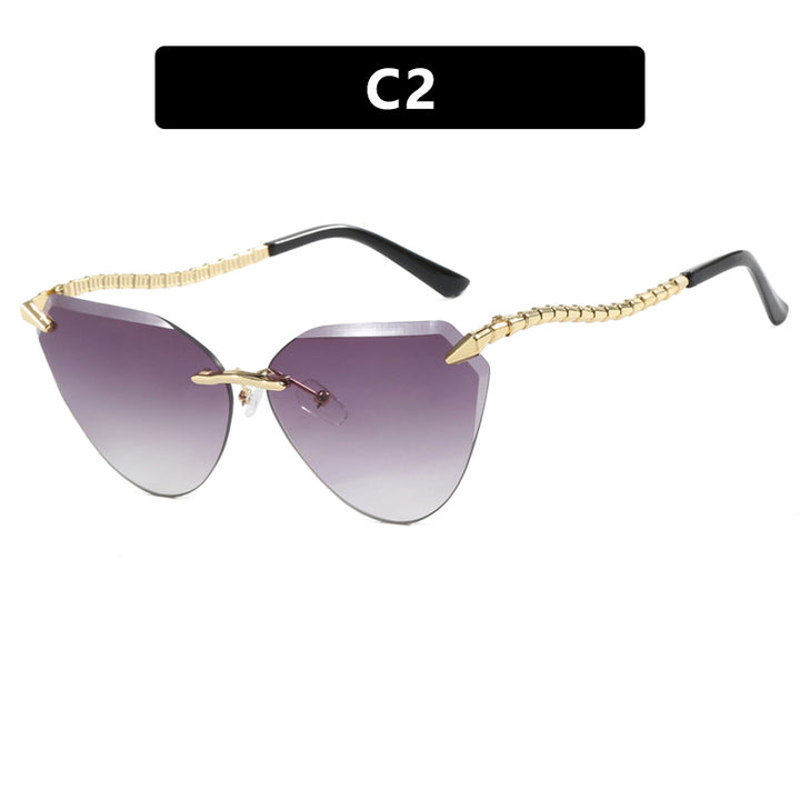 Women's Cat-Eye Sunglasses with Unique Gold Frame Design and Protective Lenses Skanto