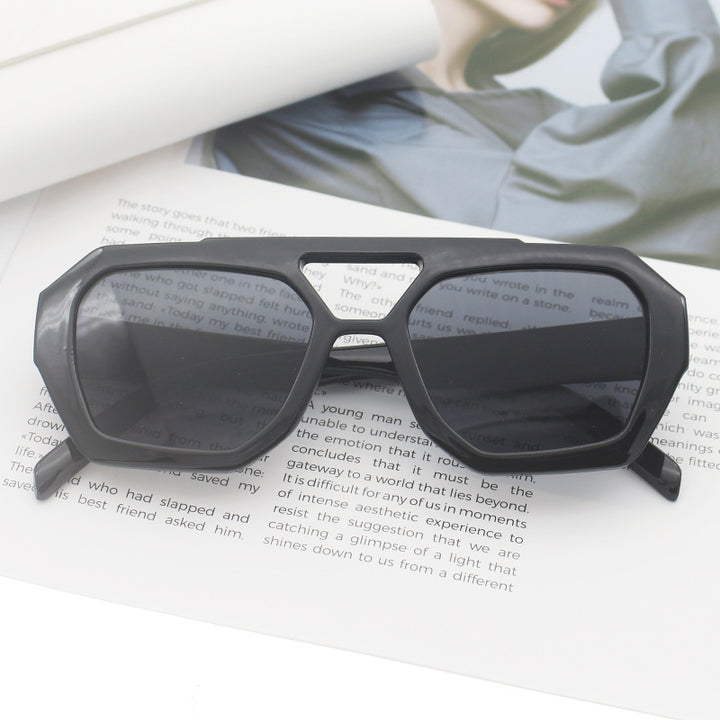 Dame fashionable sekskantet brille Skanto
