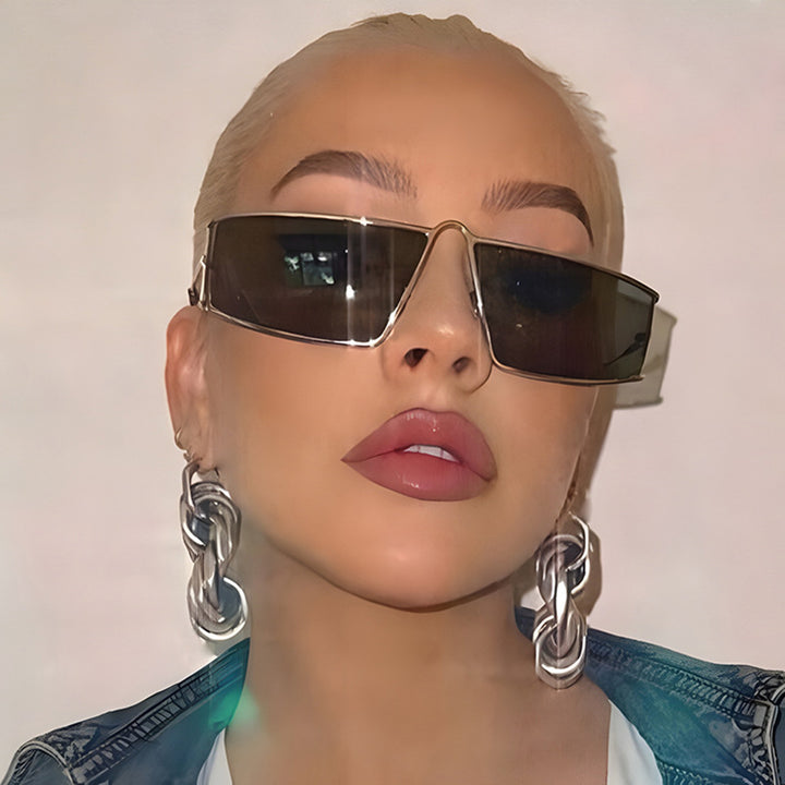 Women's trendy sunglasses in futuristic design with square lenses Skanto