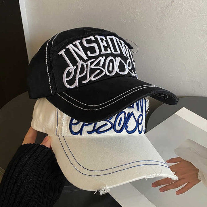 Kvinne Distressed Kunstnerisk Brodert Caps Skanto