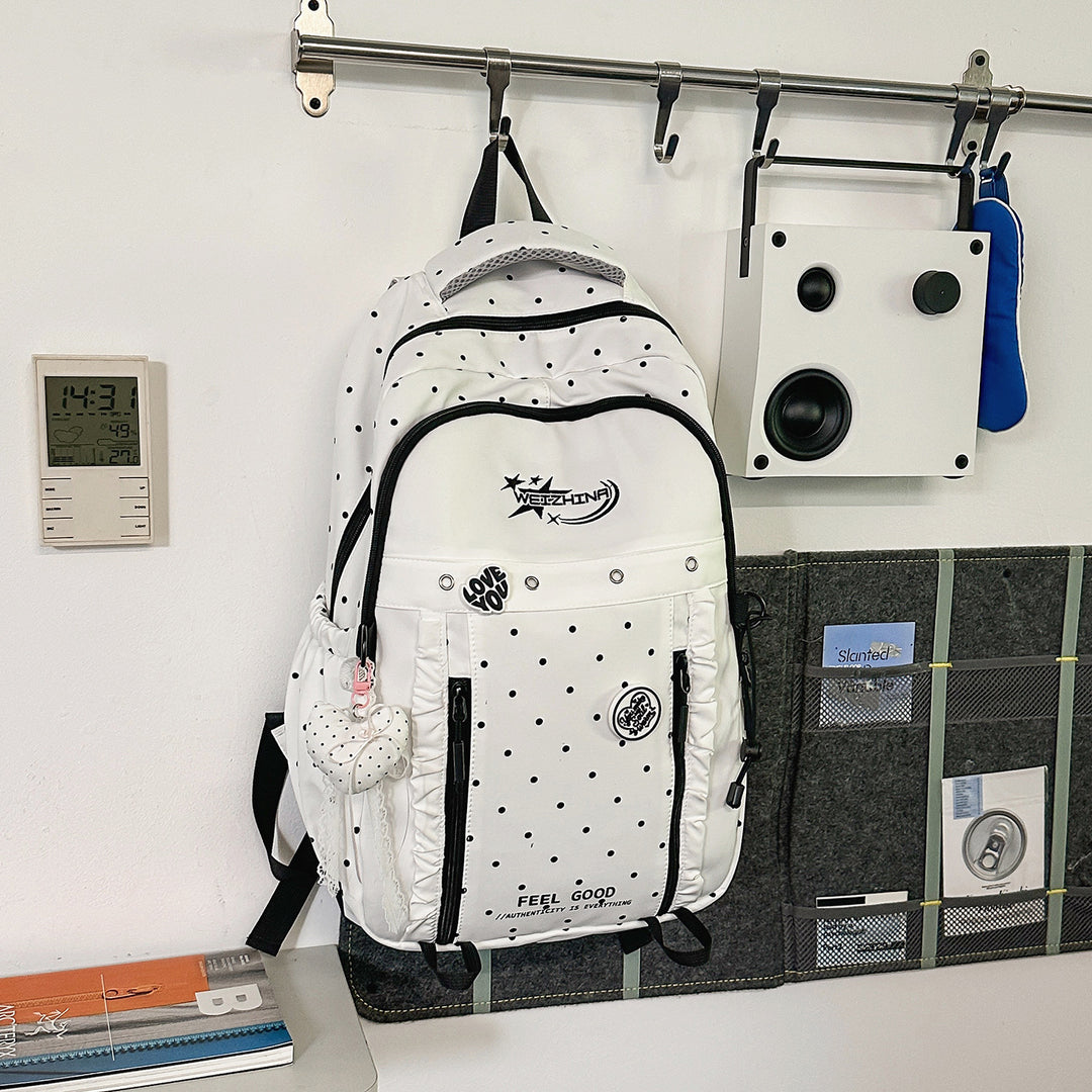 Stilig Prikkete Skolesekk
