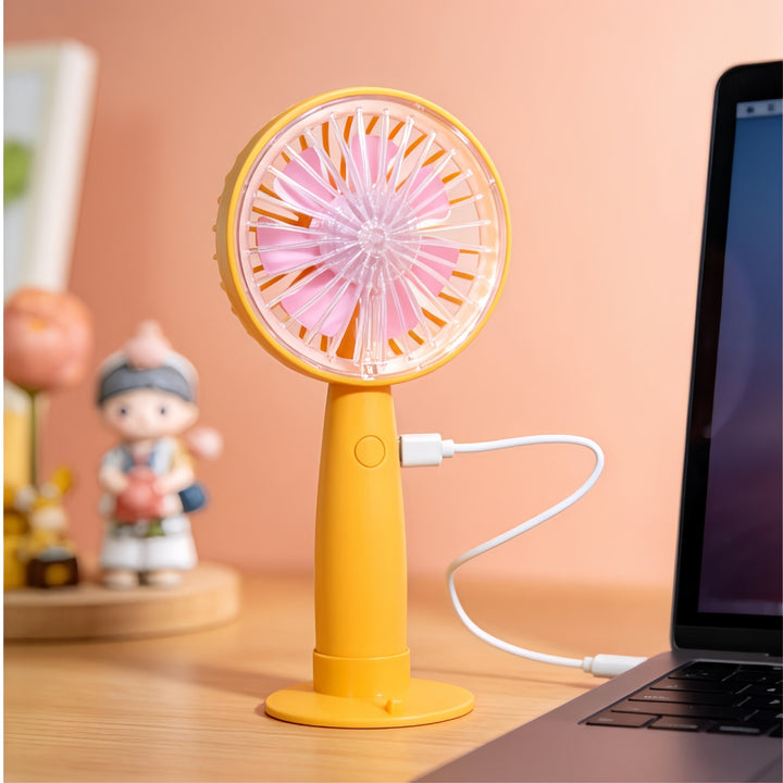 Dame bærbar håndvifte med USB-tilkobling og innovativt design Skanto