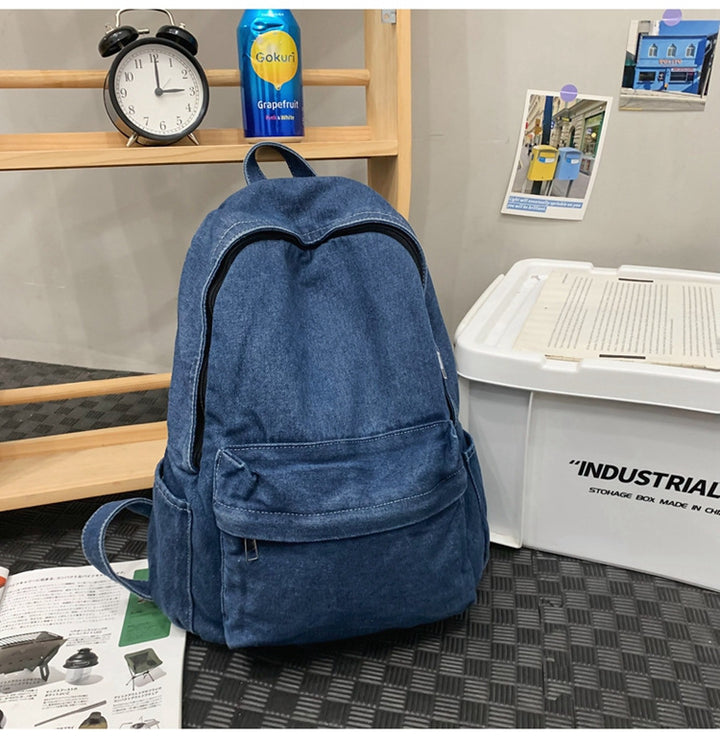 Casual Denim-Style Skole Rygsekk