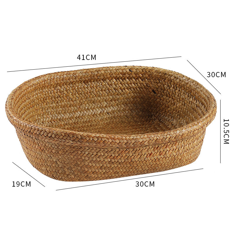 Unisex Oval Oppbevaringskurv laget av flettet naturmateriale Skanto