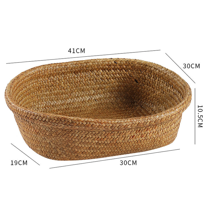 Unisex Oval Oppbevaringskurv laget av flettet naturmateriale Skanto
