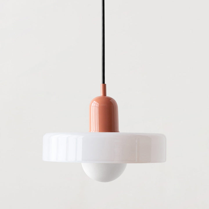 Skanto | Pendellampe laget av farget glass | Elegant hengelampe i Bauhaus-stil | Designlampe for stue og spisestue