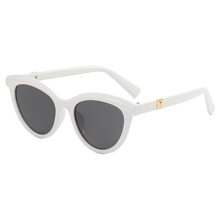 Dame elegant Cat-Eye solbriller med stilfull metallramme Skanto