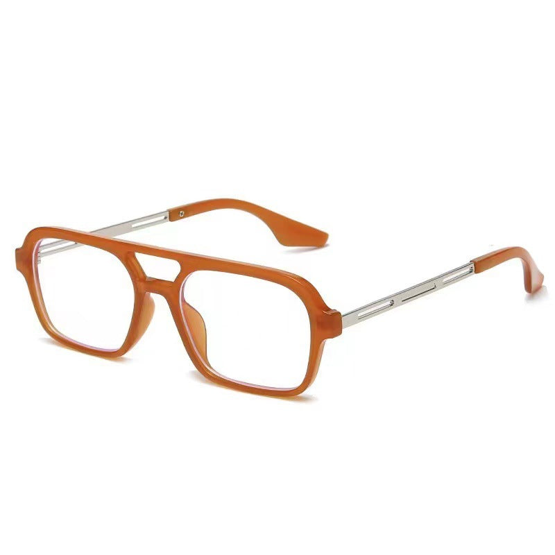 Dame designer solbriller med elegant transparent ramme og gule glass Skanto