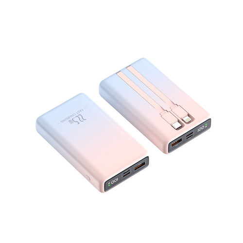 Bærbar Powerbank med innebygd ladekabel og digitalt batteristatusdisplay Skanto