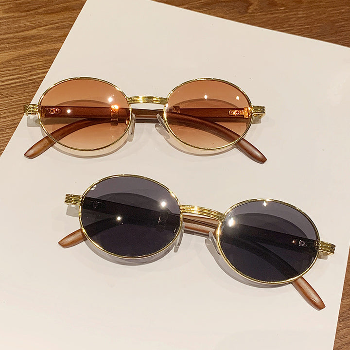 Women's vintage-style sunglasses with wood inner frame Skanto