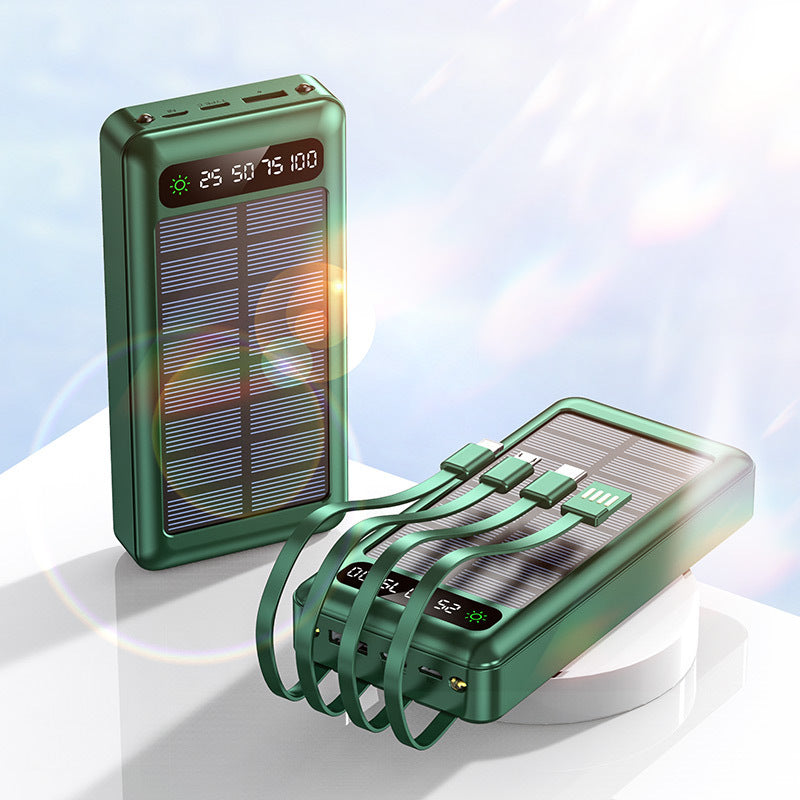 Solcelledrevet powerbank med intelligent effektindikator og multifunksjonsladekabler Skanto