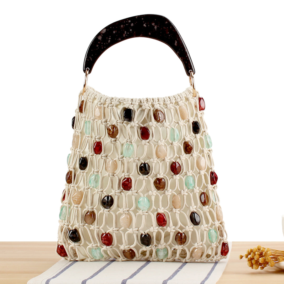 Fashionable Handbag in Creative Net Design with Colorful Accents Skanto
