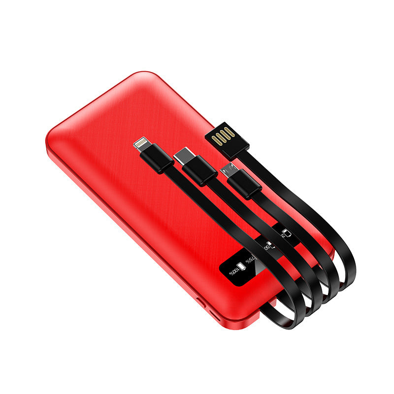 Multifunksjonell Powerbank med integrerte ladekabler Skanto