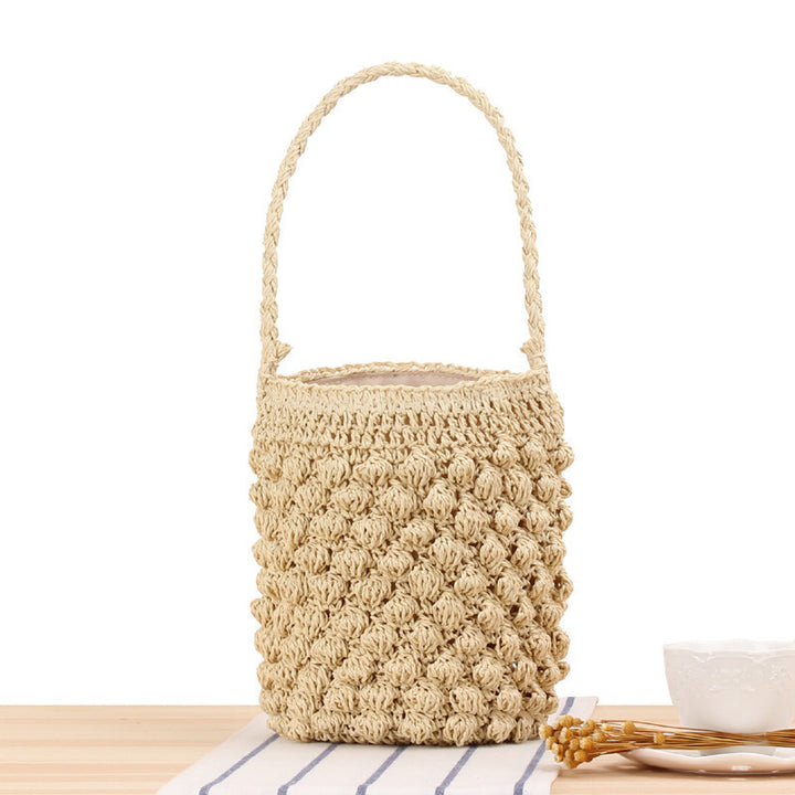 Hand-knotted basket bags with textured surface Skanto