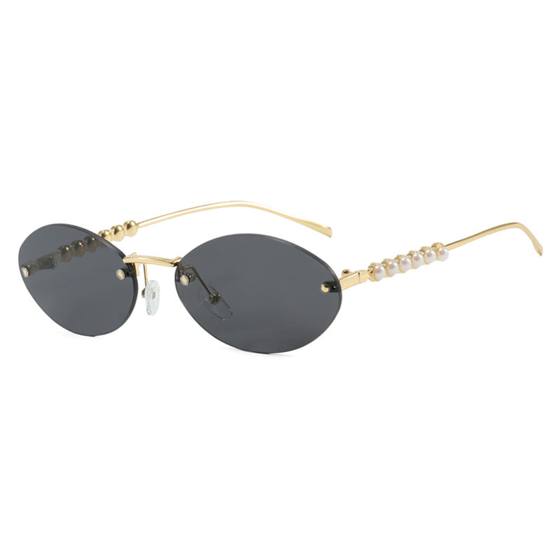 Women's stylish oval sunglasses with elegant decorations Skanto