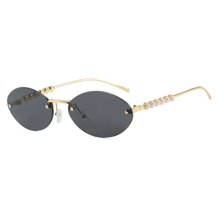 Women's stylish oval sunglasses with elegant decorations Skanto