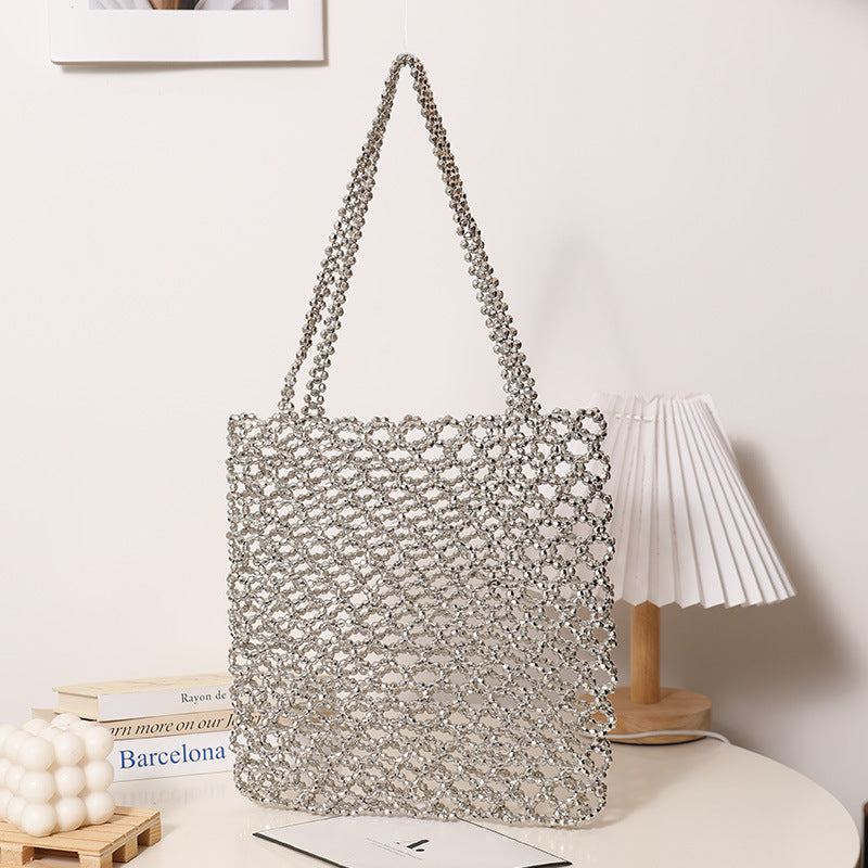 Sparkling Net Bag made of braided material Skanto