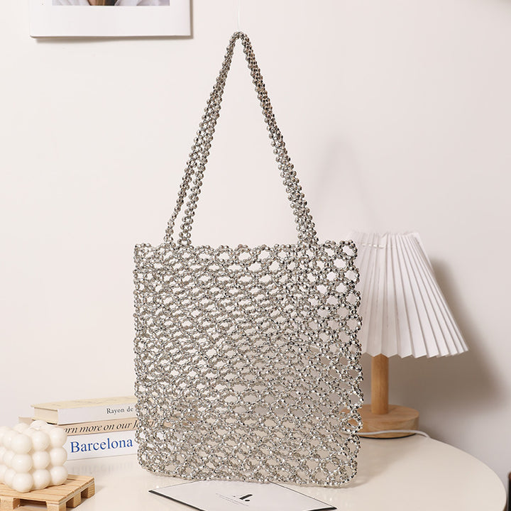 Sparkling Net Bag made of braided material Skanto