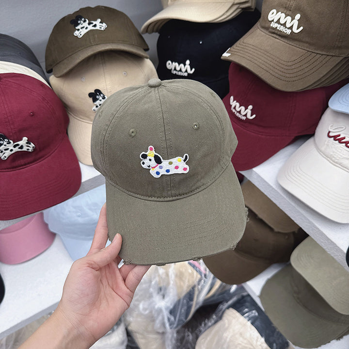 Kvinnenes Søte Broderte Hundetema Baseball Cap Skanto