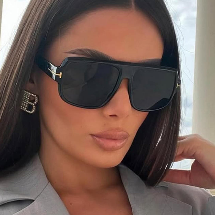 Women's fashionable square sunglasses with trendy tortoise pattern Skanto