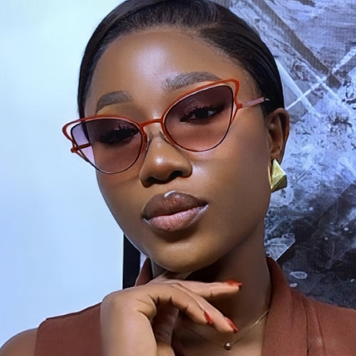 Women's Cat-Eye Glasses with Noble Metal Frame and Comfortable Fit Skanto
