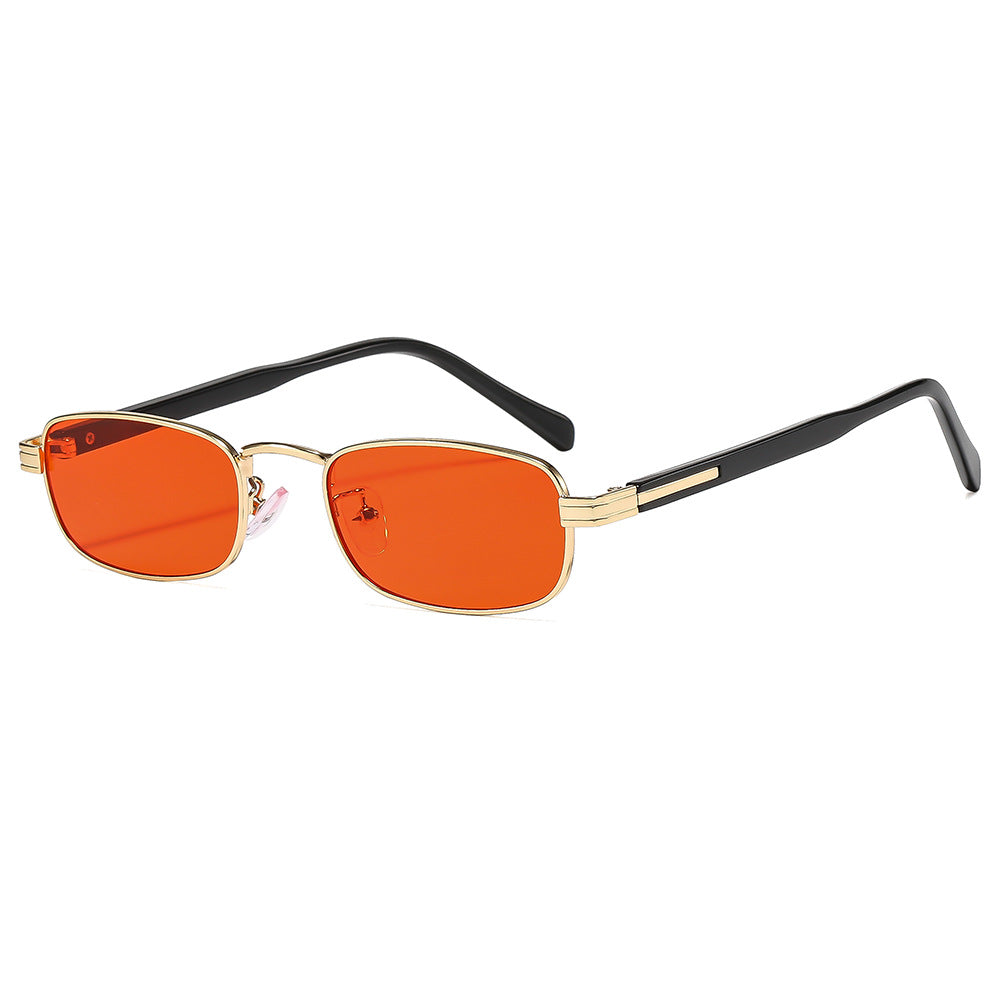 Women's fashionable sunglasses with stylish metal frame and orange lenses Skanto