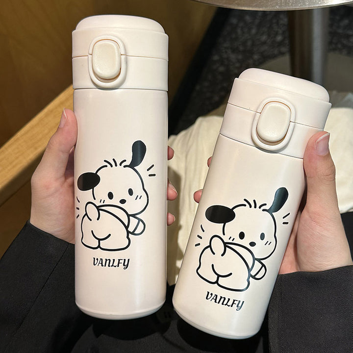 Damen Isolierflasche mit sicherem Klappverschluss und niedlichem Tiermotiv Skanto